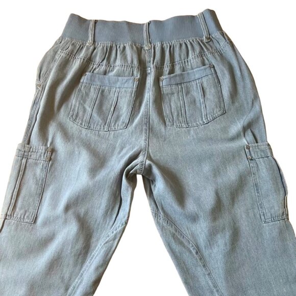Woman Within Modern Fit Cotton Cargo Pants Size 16W Light Blue Jeans Lightweight - Picture 8 of 8